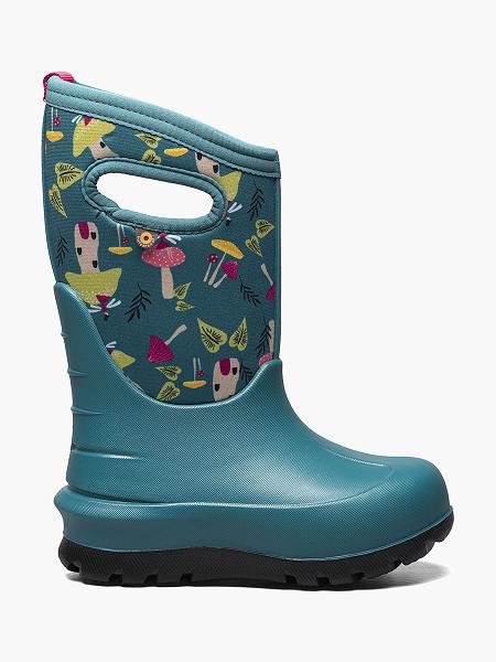 BOGS Boots Deutschland - Neo-Classic Mushrooms Winterstiefel Kinder Teal Multi DE12678